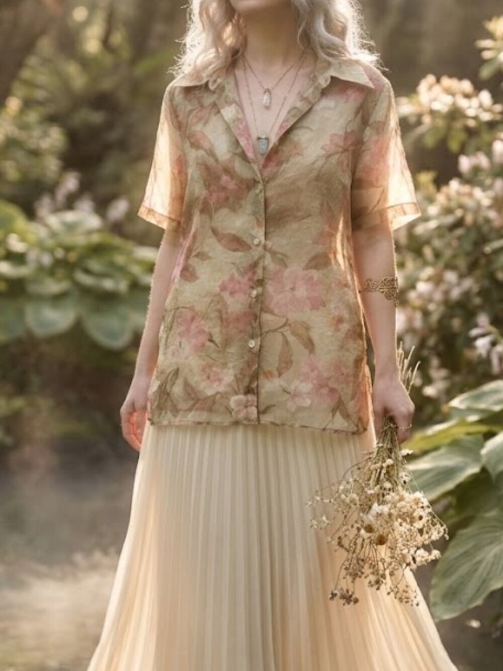 Vintage Blouse‎ Women's 14 Romantic Floral Prairie Grandmacore Cottage Shabby